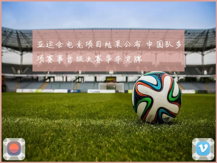 亚运会电竞项目结果公布 中国队多项赛事晋级决赛争夺奖牌